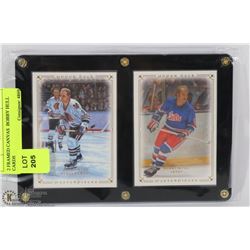 2 FRAMED CANVAS  BOBBY HULL CARDS