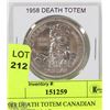 Image 1 : 1958 DEATH TOTEM CANADIAN SILVER DOLLAR
