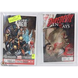 2 UNAUTHENTICATED MARVEL COMIC BOOKS SIGNED BY