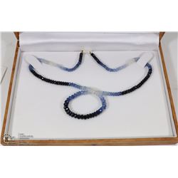 #16-14KT YELLOW GOLD GENUINE BLUE & WHITE SAPPHIRE