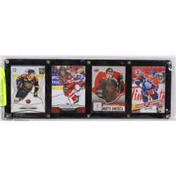 4 FRAMED CONNOR MCDAVID CARDS OHL, TEAM CANADA