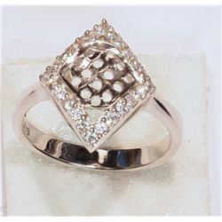 STERLING SILVER  CUBIC ZIRCONIA RING SIZE 9