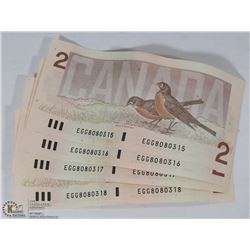 4 CONSECUTIVE  $2 BILLS