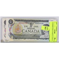 9 CONSECUTIVE UNCIRCULATED $1