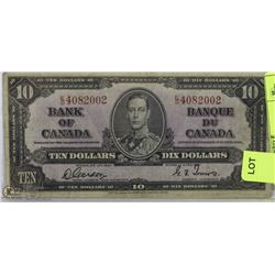 1937 CANADIAN $10.00 BILL