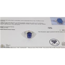 #24-STERLING SILVER GENUINE KYANITE STATEMENT RING
