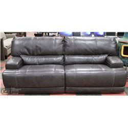 NEW GREY LEATHERETTE ELECTRIC RECLINING SOFA