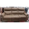 Image 1 : RUSTIC BROWN FABRIC RECLINING SOFA