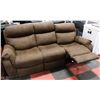 Image 2 : RUSTIC BROWN FABRIC RECLINING SOFA