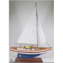 WOOD AND BRASS SAILBOAT 24" LONG 33" HIGH