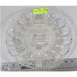 VINTAGE CARNIVAL GLASS STYLE DEVILLED EGG TRAY