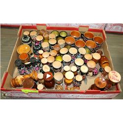 ESTATE COLLECTION OF HANDPAINTED WOOD CUPS AND