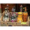 Image 1 : BOX OF ESTATE HANDPAINTED DECANTERS