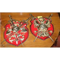 PAIR OF ESTATE WALL HANGING CRESTS