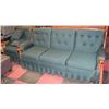 Image 1 : SOLID MAPLE AND GREEN FABRIC SOFA WITH CHAIR