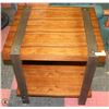 Image 1 : WOOD END TABLE WITH METAL ACCENTS