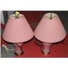Image 1 : PAIR OF CLASSIC PINK TABLE LAMPS