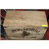 Image 1 : SOLID WOOD IRON HORSE COOKWARE CRATE