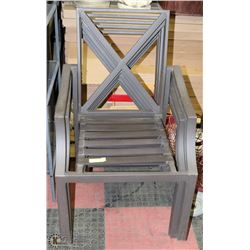 SET OF 5 METAL AND RUBBER STACKABLE PATIO CHAIRS