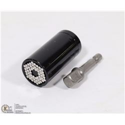 BLACK UNIVERSAL SOCKET ADAPTER WITH POWER DRILL