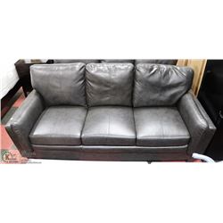 CHARCOAL GREY LEATHERETTE SOFA