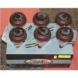 LOT OF 6 BRONZE SOLAR PATHWAY CRACKLE LIGHTS