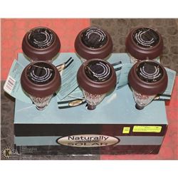 LOT OF 6 BRONZE SOLAR PATHWAY CRACKLE LIGHTS