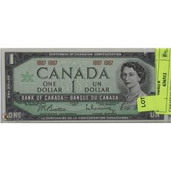 CANADIAN CENTENNIAL $1.00 BILL UNC