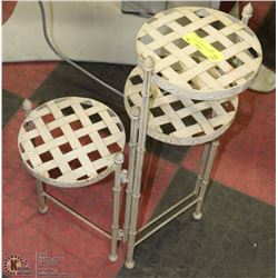 FOLDING 3 POT METAL PLANT STAND
