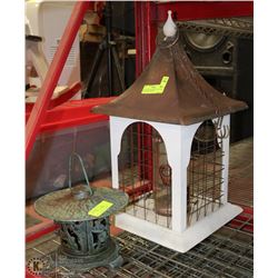 LARGE BIRD FEEDER 22" TALL AND DECORATIVE METAL