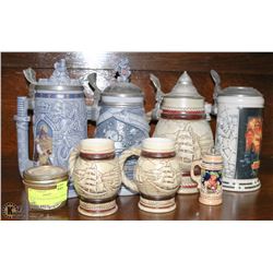 LOT OF ESTATE COLLECTIBLE  BEER STEINS