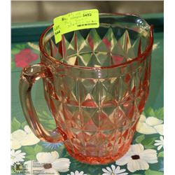 PINK DEPRESSION GLASS PITCHER
