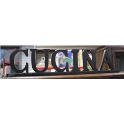 "CUCINA" WOOD LIKE SIGN