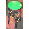 Image 1 : MEXICAN THEMED WOOD STOOL