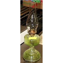 VINTAGE GREEN OIL LAMP