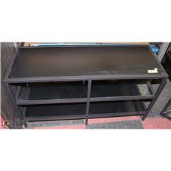 WOOD AND GLASS TV STAND 14"X39"X21"H