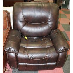 NEW BROWN LEATHERETTE ELECTRIC RECLINING SOFA