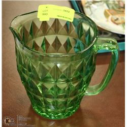 ESTATE GREEN GLASS PITCHER
