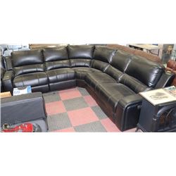 NEW BLACK LEATHERETTE ELECTRIC SECTIONAL