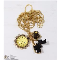 ESTATE  NECKLACE WITH CLOCK PENDANT