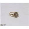 Image 1 : 14K DIAMOND LADIES RING SIZE 5.5 WITH COA