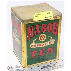 VINTAGE NABOB TEA TIN WITH LID