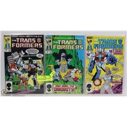 THREE TRANSFORMERS COMICS INCL 1ST DINOBOTS