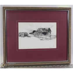 SIGNED MATTED CANVAS PRINT "THE OLD STALL AND THE