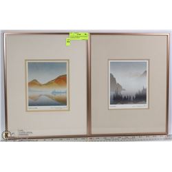 LOT OF 2 FRAMED MATTED SIGNED MARKGRAF PRINTS