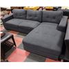 Image 1 : APT SIZE GREY FABRIC CHAISE LOUNGE SECTIONAL