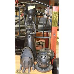 5PC DONA ROSA BLACK POTTERY FROM OAXACA MEXICO