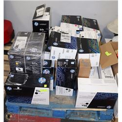 PALLET OF TONER AND INK CARTRIDGES MOSTLY HP