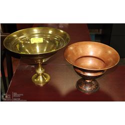 ESTATE COLLECTION OF 2 BRASS AND COPPERTONE FRUIT