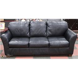 BLACK LEATHER COUCH 81"X33"